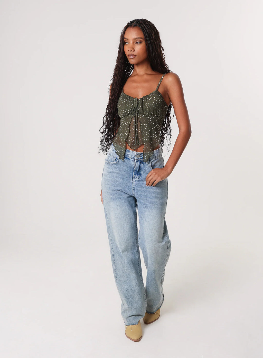 Polka Dot Butterfly Cami Top