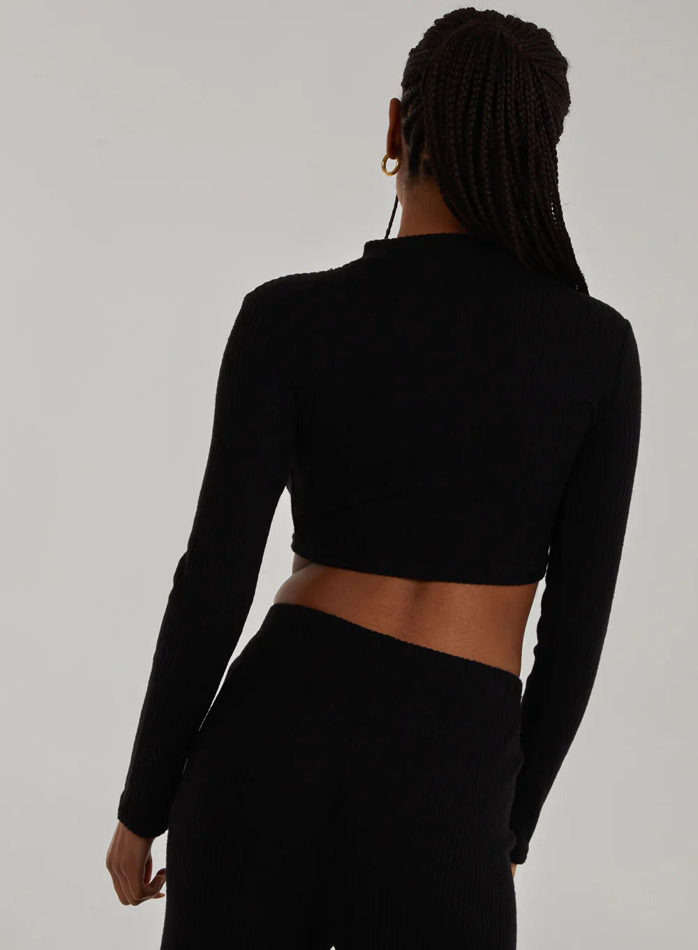 Chunky Brushed Rib Zip Up Top