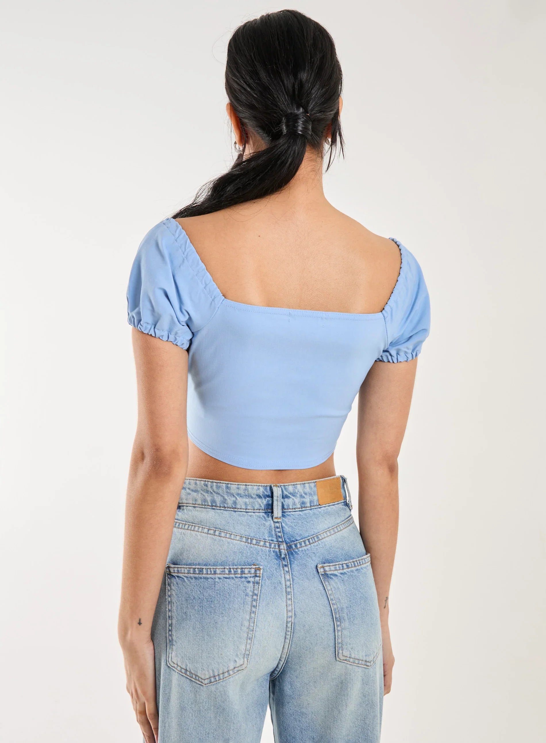 Bengaline Milkmaid Puff Sleeve Top