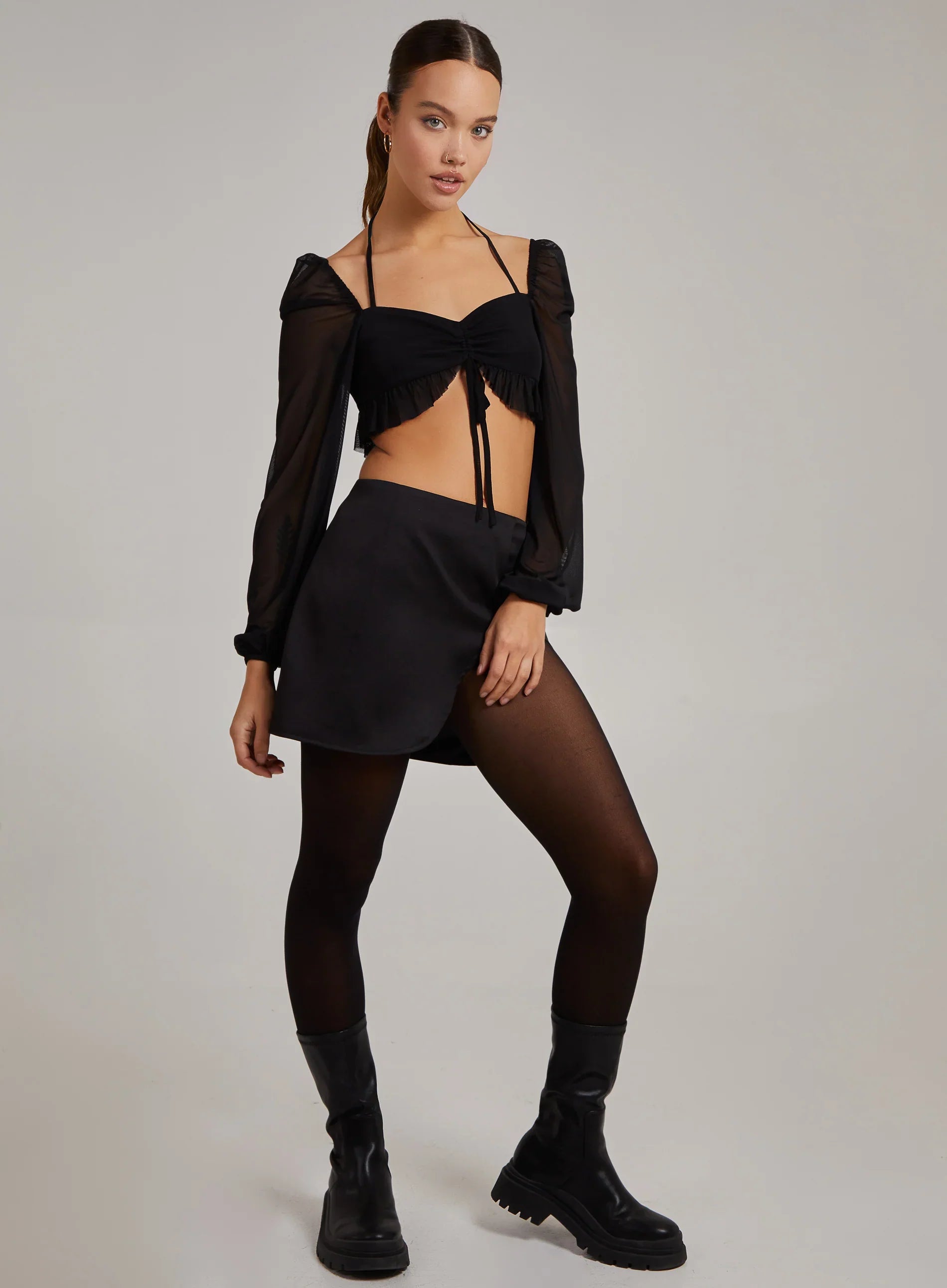 Tie Front Halter Neck Bralette
