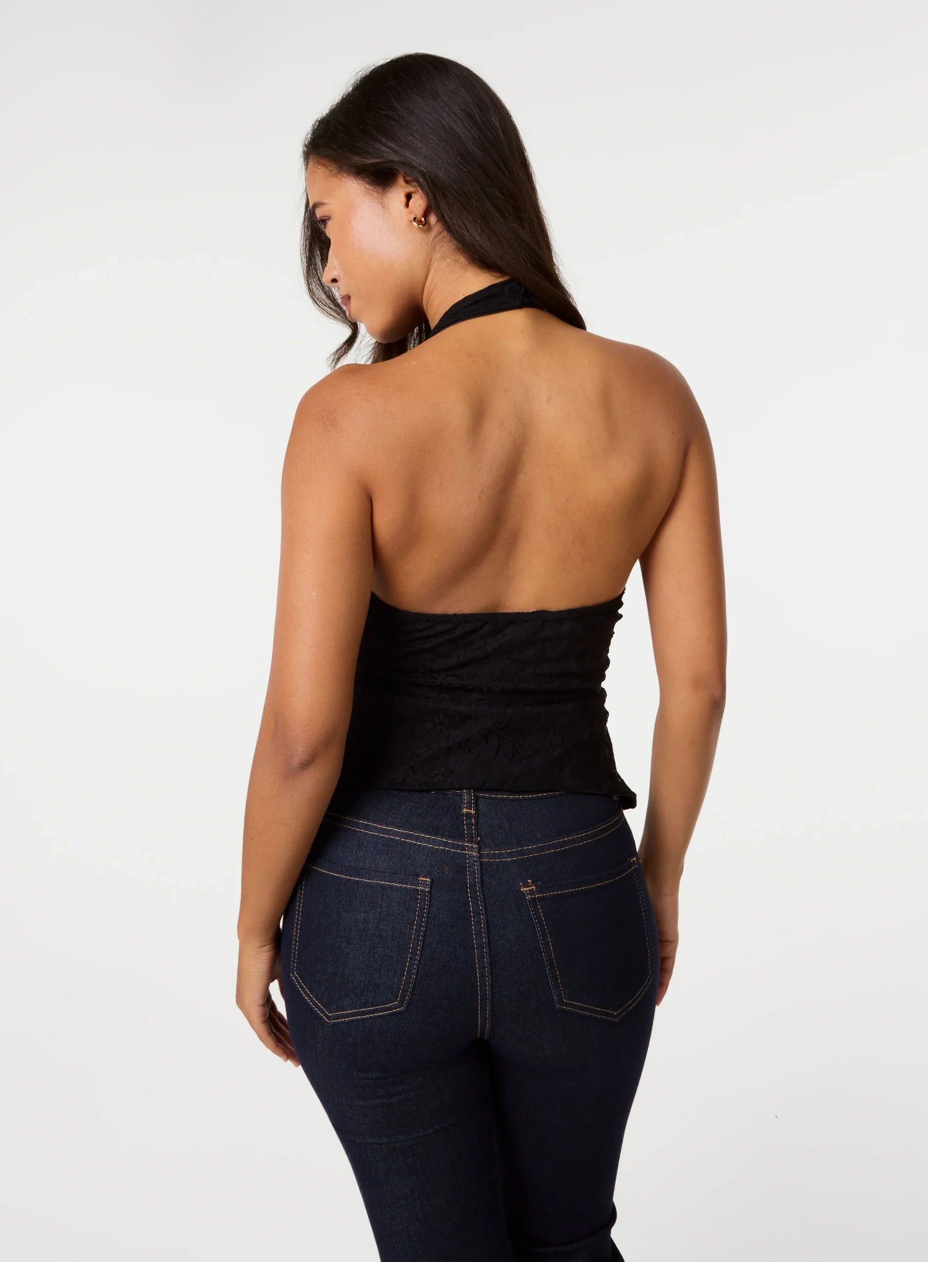 Lace Trim Halter Top