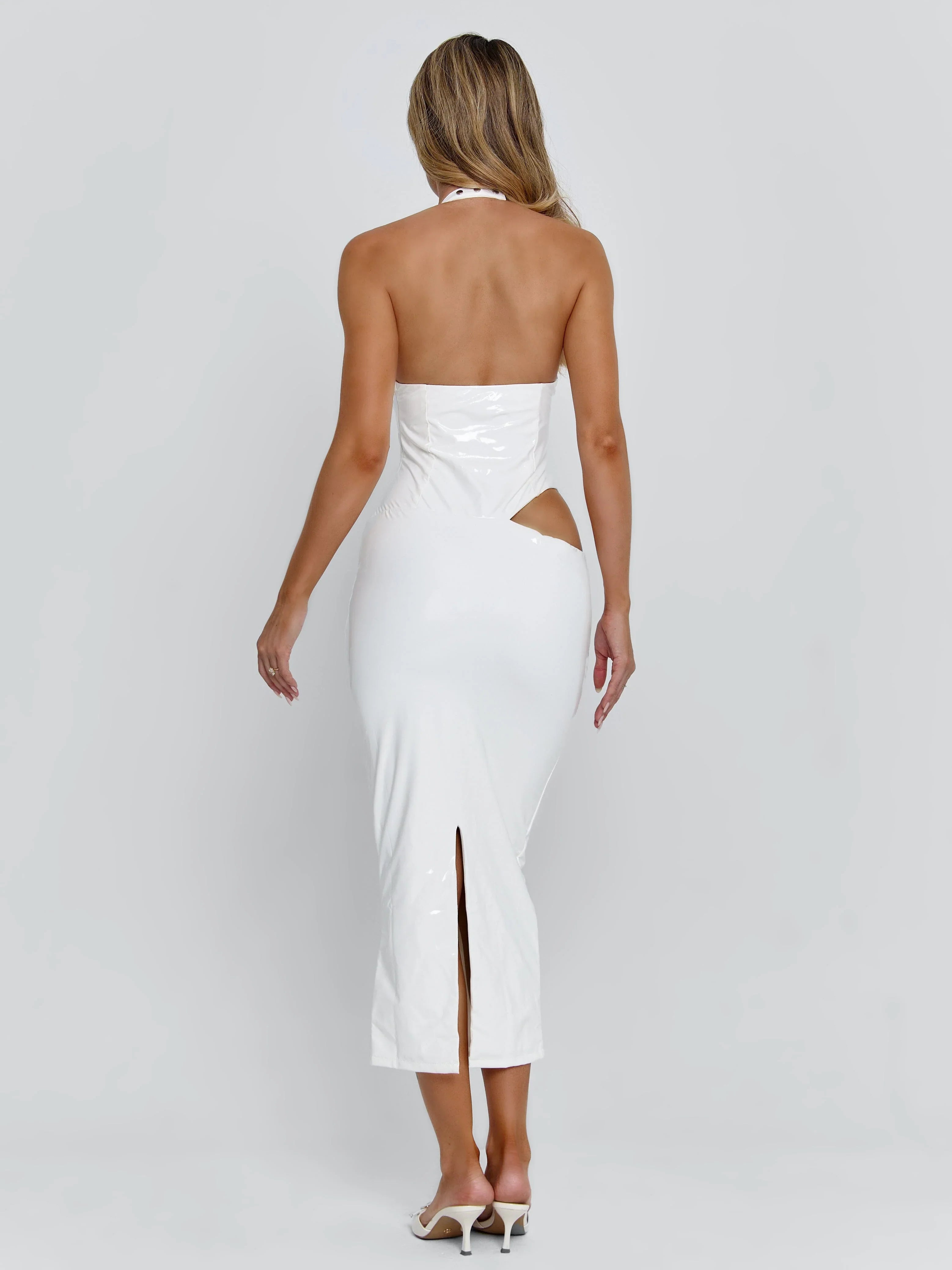 EVALEE MIDI DRESS WHITE