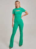 Ribbed Flare Trousers