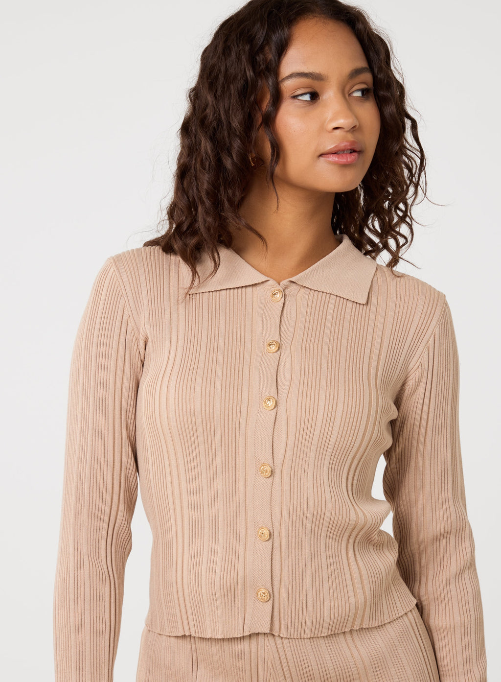 Textured Shirt And Wide Leg Trouser Set
