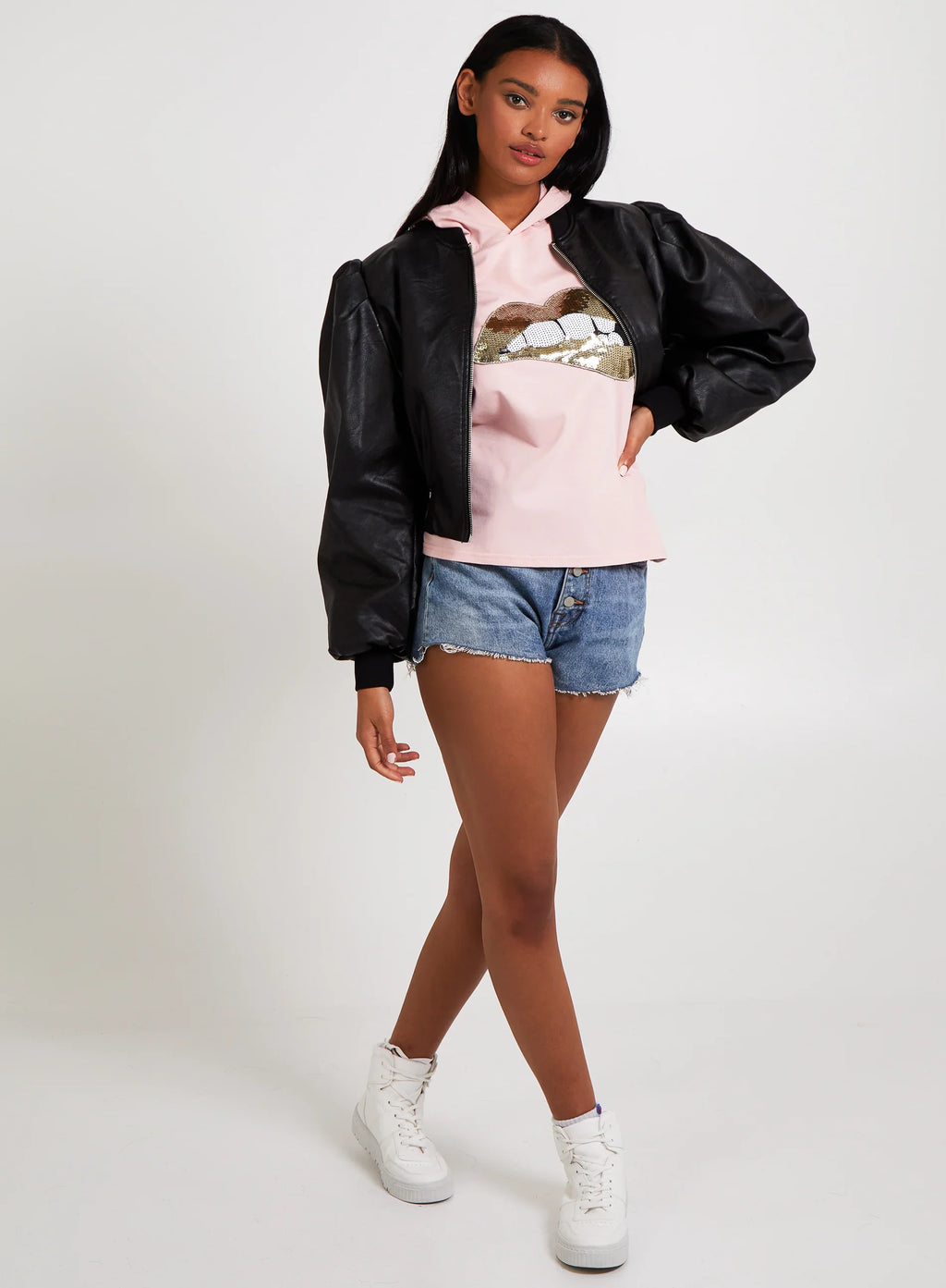 Bling Lips Hoodie Tee