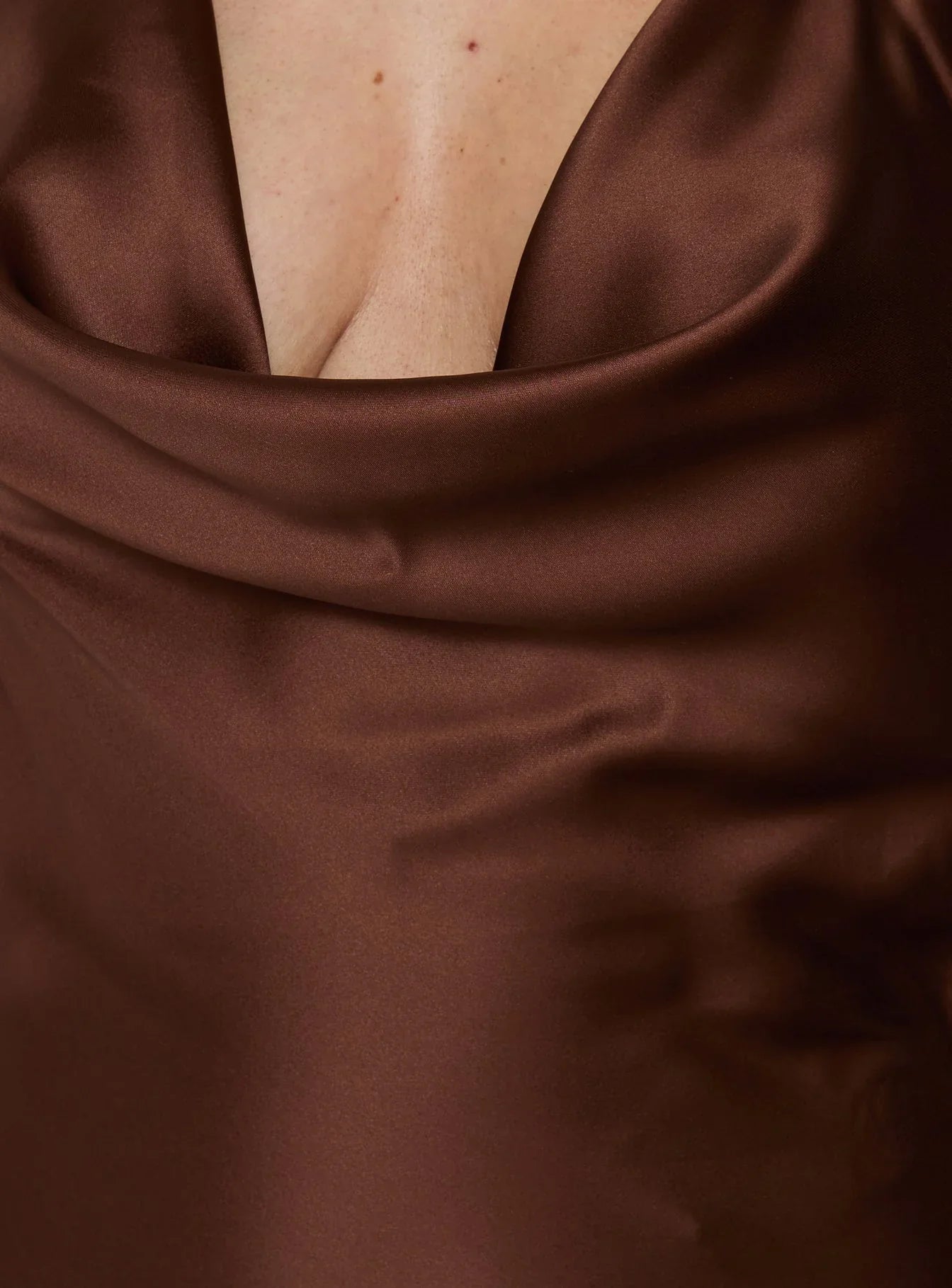 Yazmeina Halter Keyhole Maxi Dress Brown