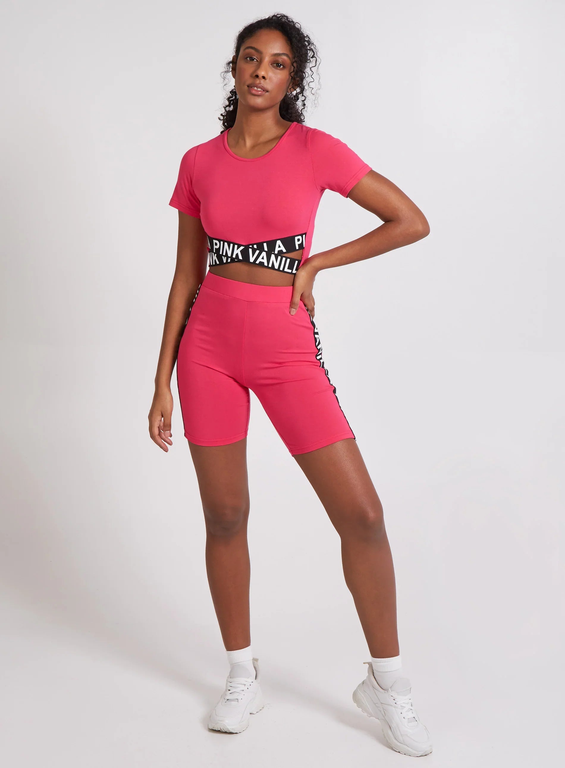 Pink Vanilla Cross Band Crop Top