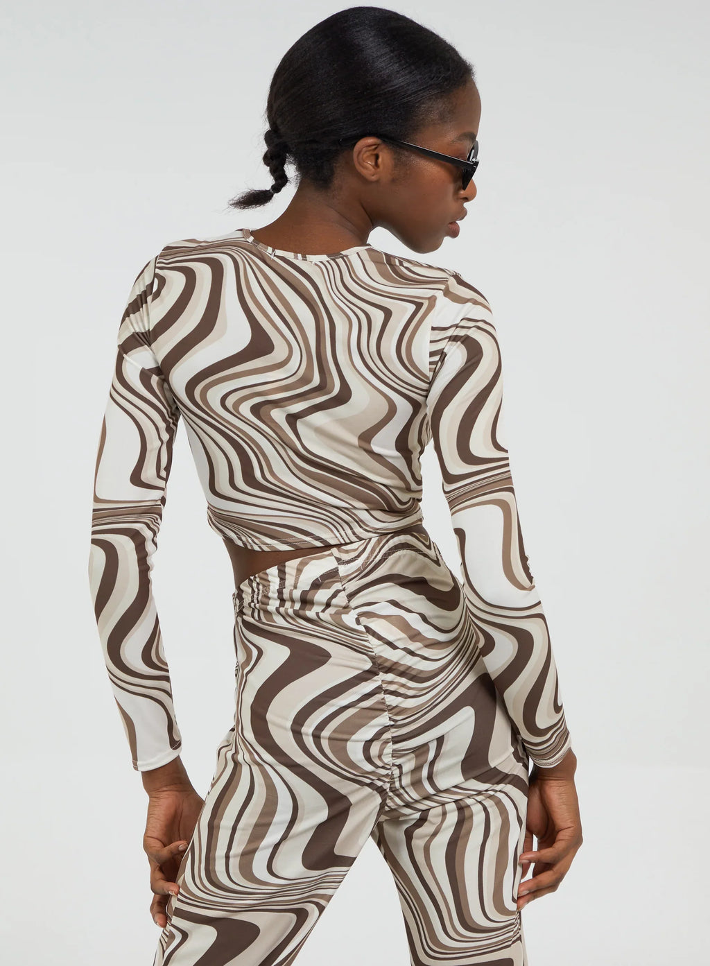 Swirl Print Cut Out Top