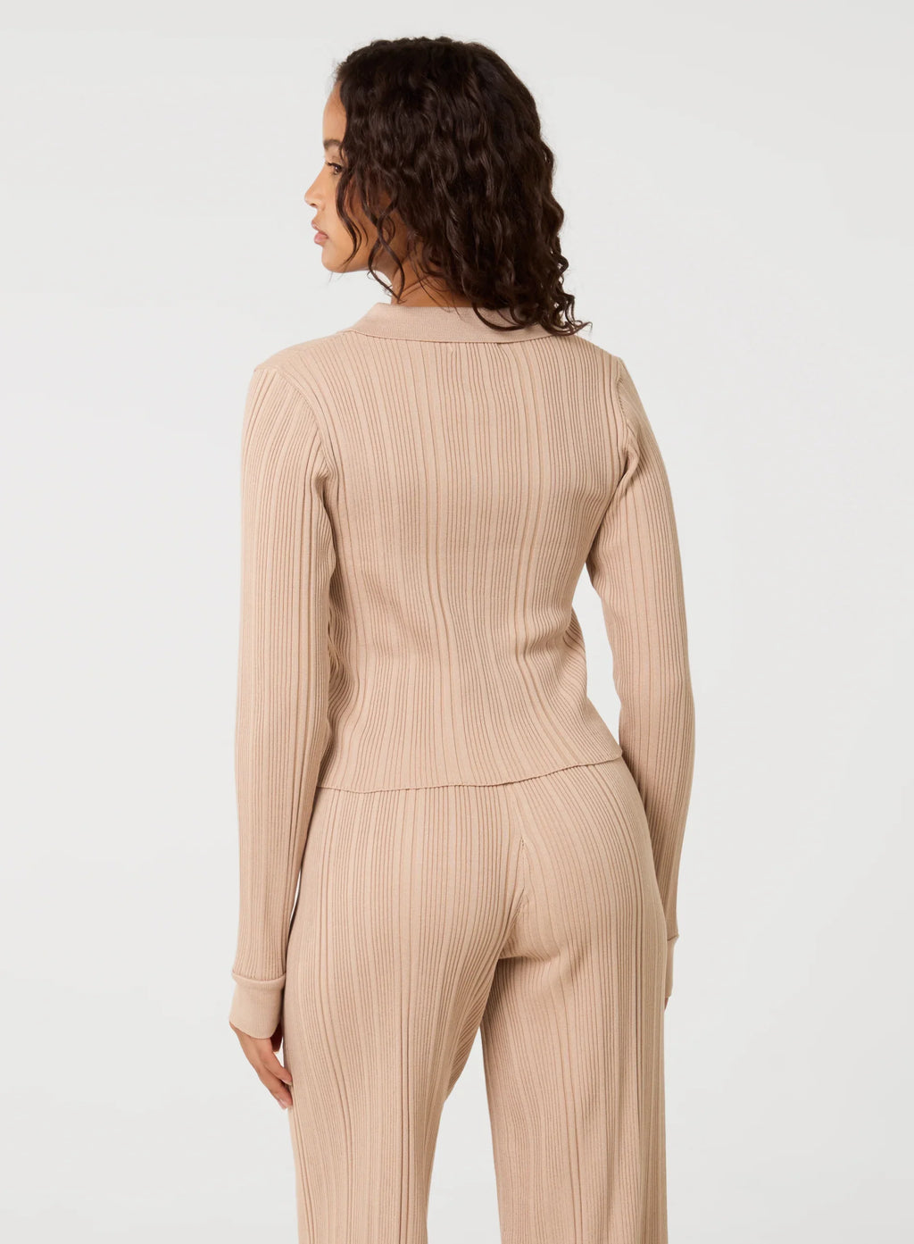 Textured Shirt And Wide Leg Trouser Set