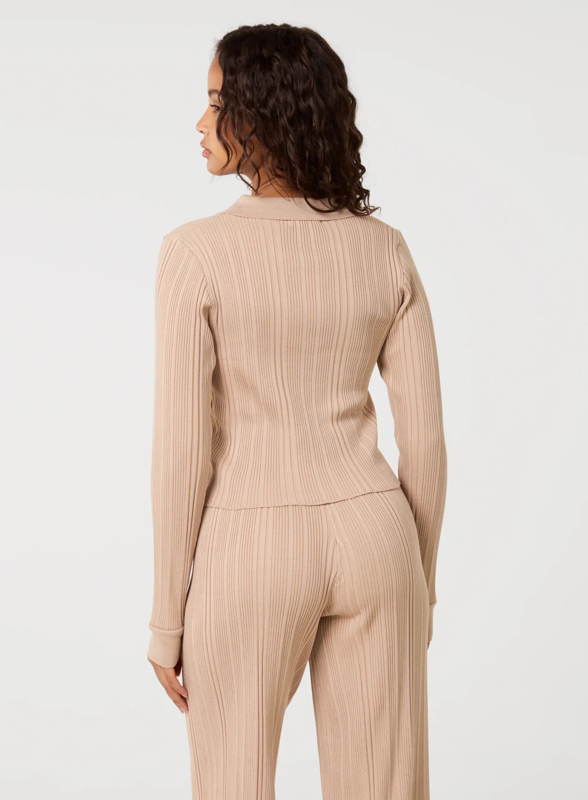 Textured Shirt And Wide Leg Trouser Set