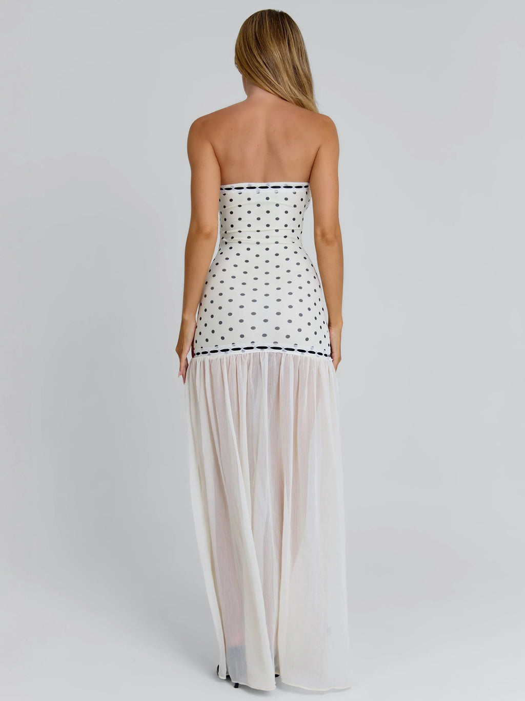 GIANA MAXI DRESS CREAM POLKA DOT