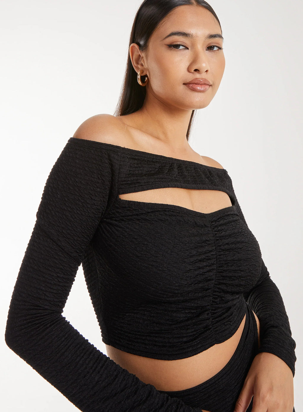 Ripple Letterbox Long Sleeve Top