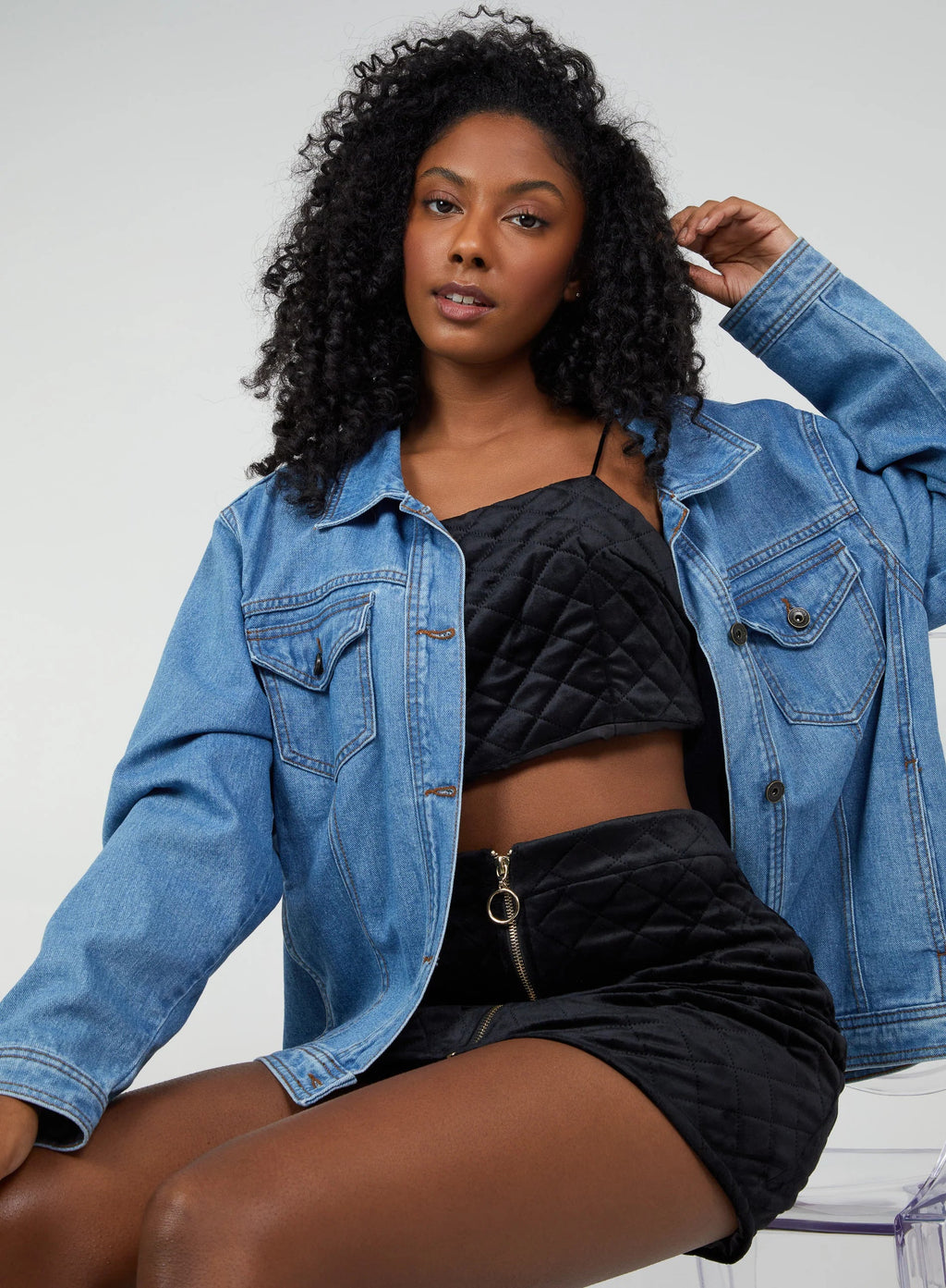 Zip Front Mini Skirt