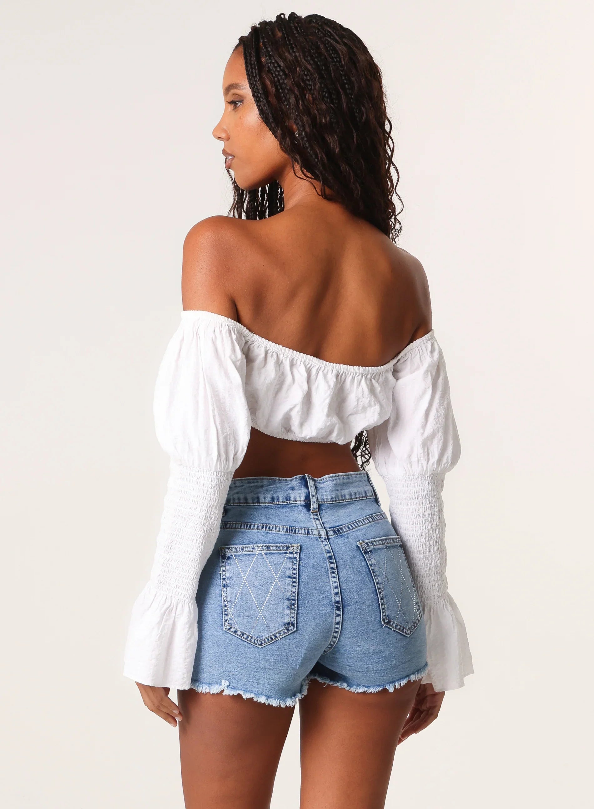 Diamante Frayed Hem Shorts