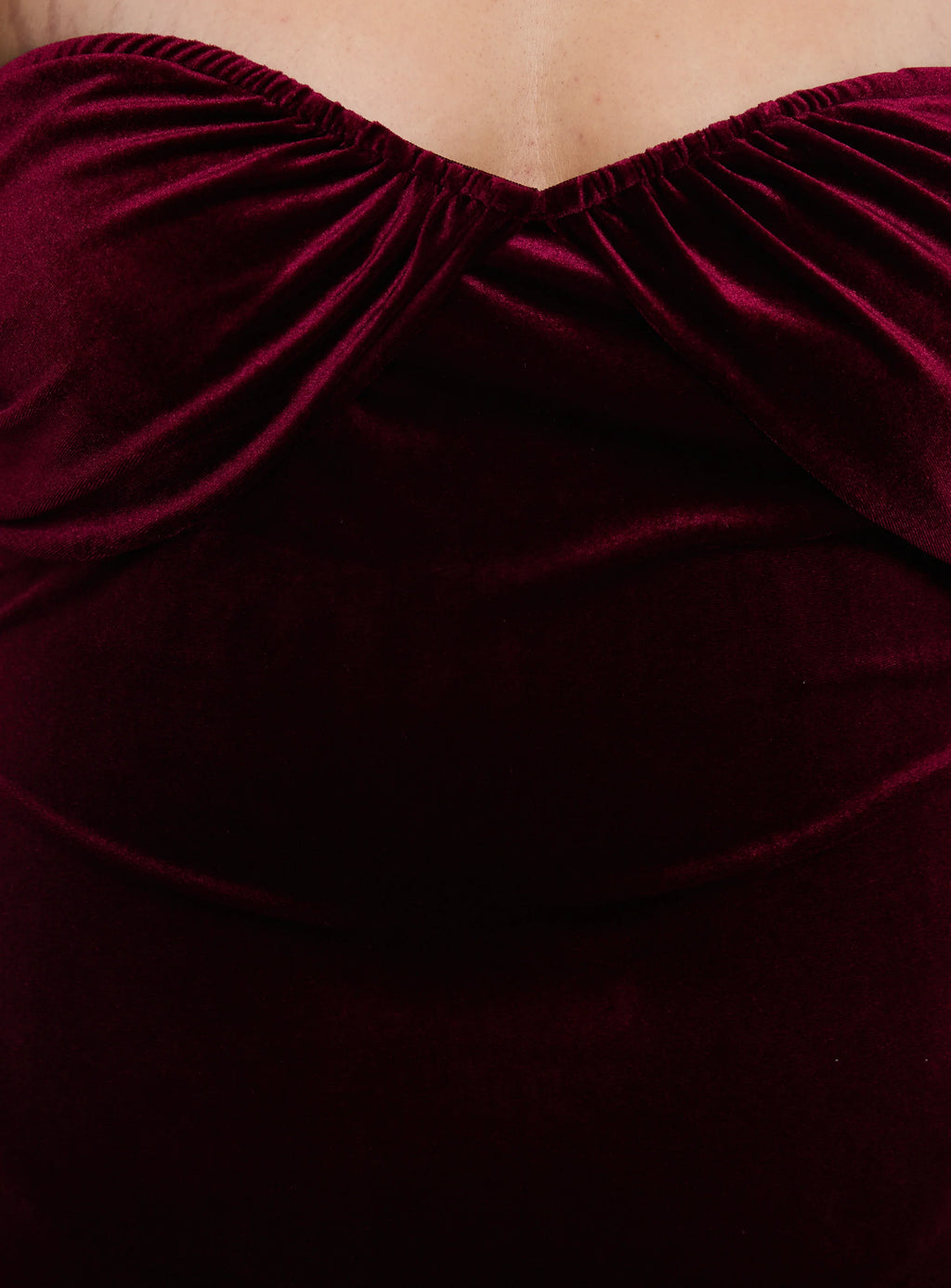 Irena Strapless Maxi Dress Burgundy Curve