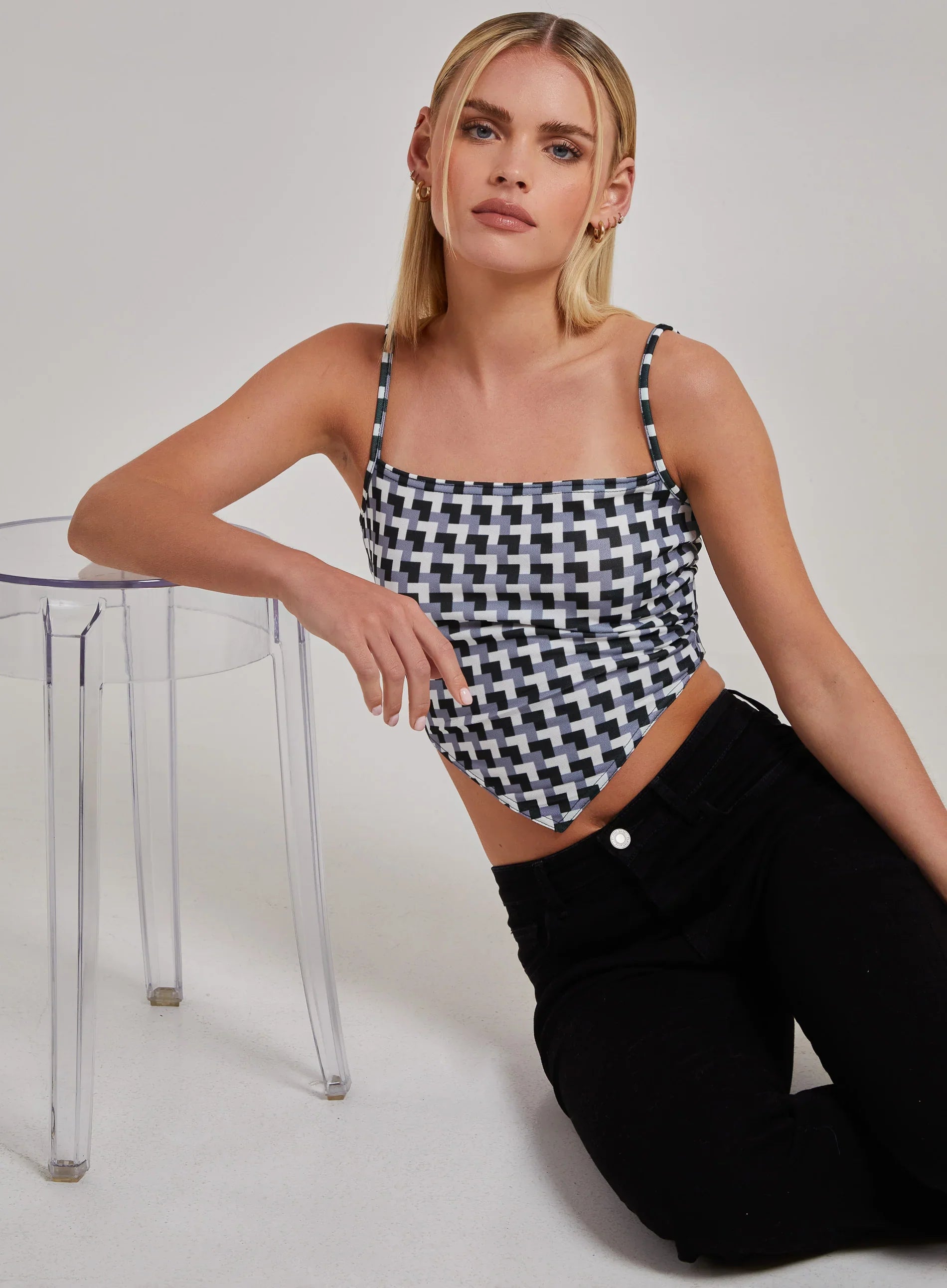 Geometric Print Cami Top