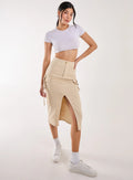Utility Pocket Detail Midi Skirt