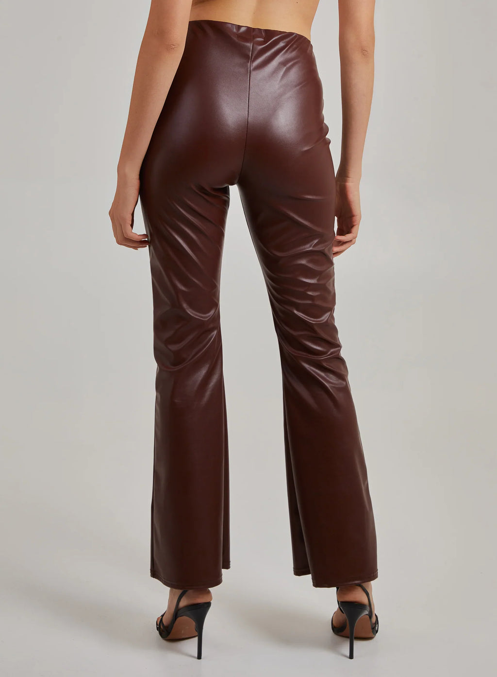Flare Leather Look Trousers