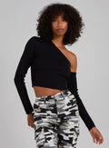 One Shoulder Long Sleeved Top