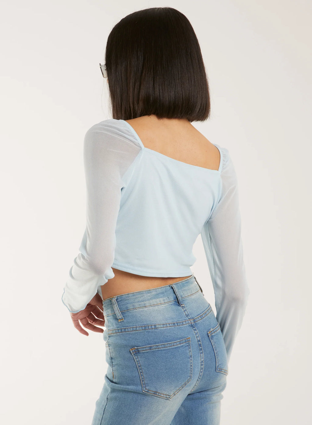 Butterfly Long Sleeve Mesh Top