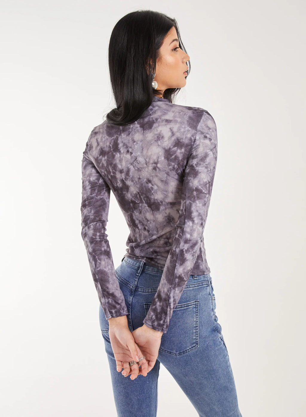 Acid Distressed Look Double Zip Top