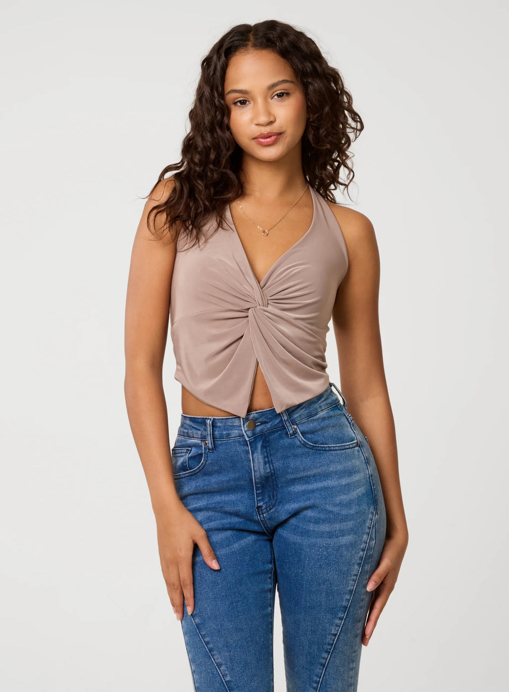 Knot Front Halter Top