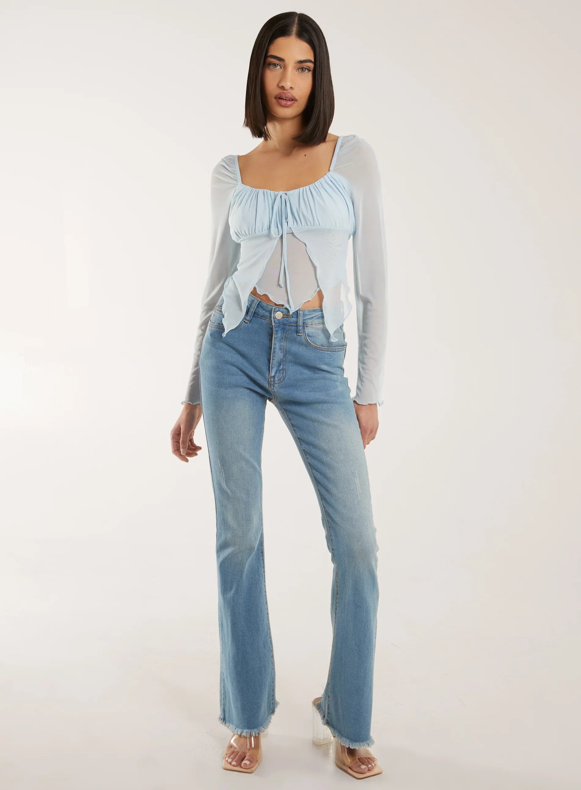 Butterfly Long Sleeve Mesh Top