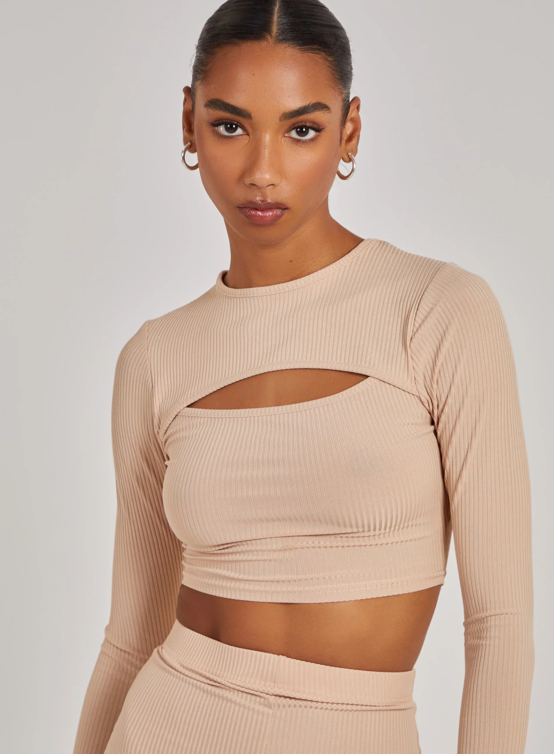Ribbed Long Sleeve Letterbox Top