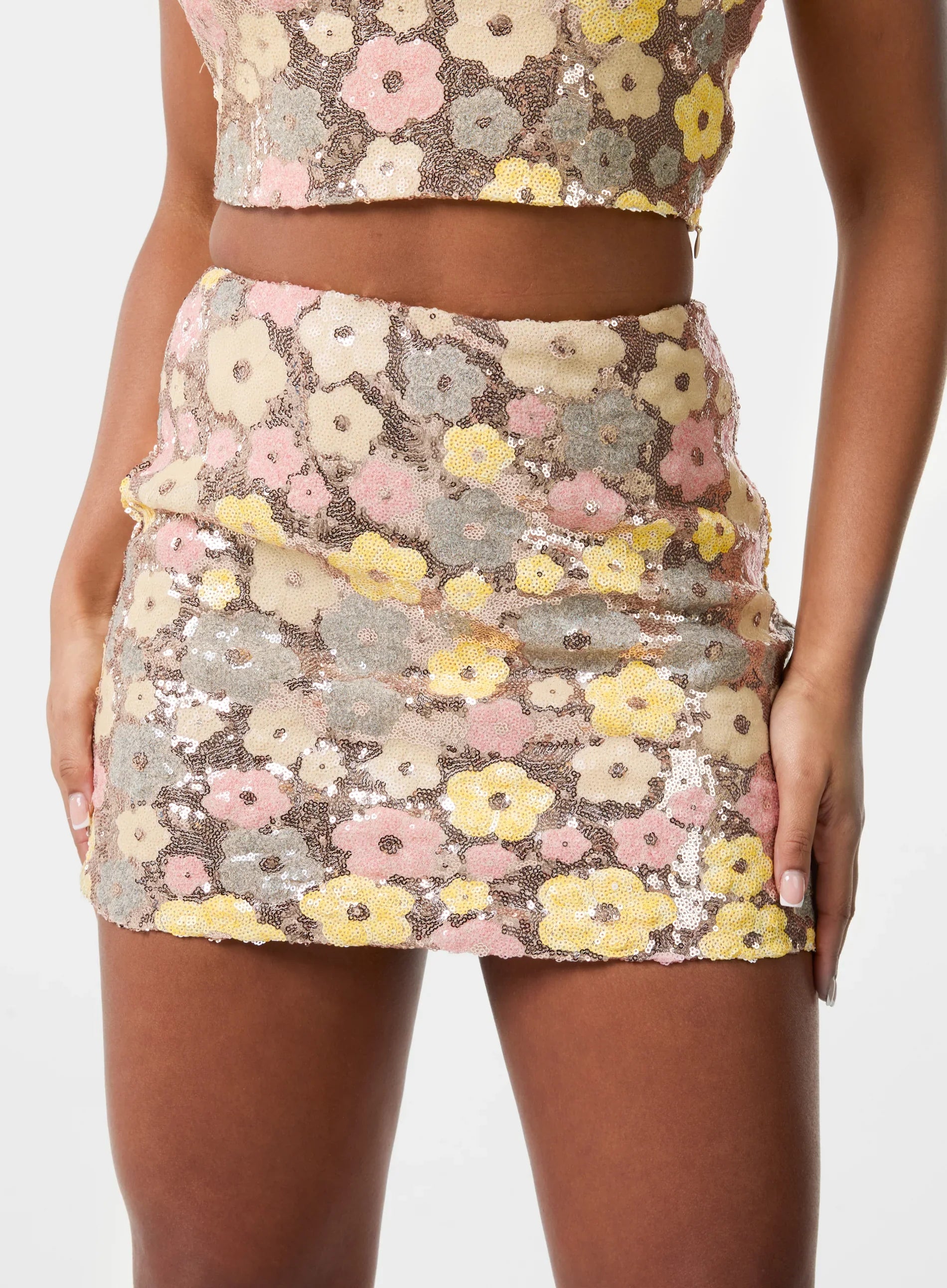 Daisy Sequin Mini Skirt