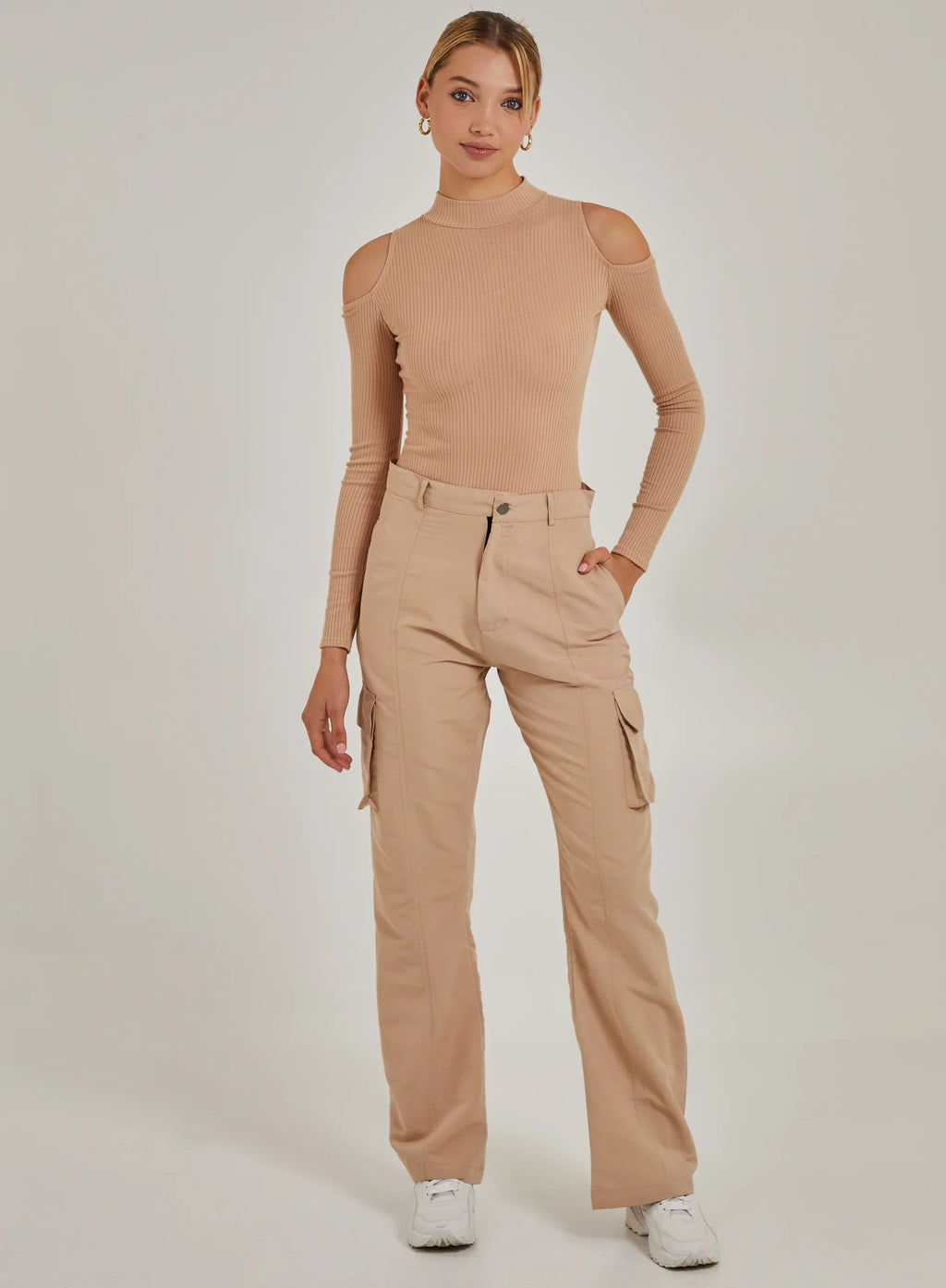 Cold Shoulder Ribbed Bodysuit