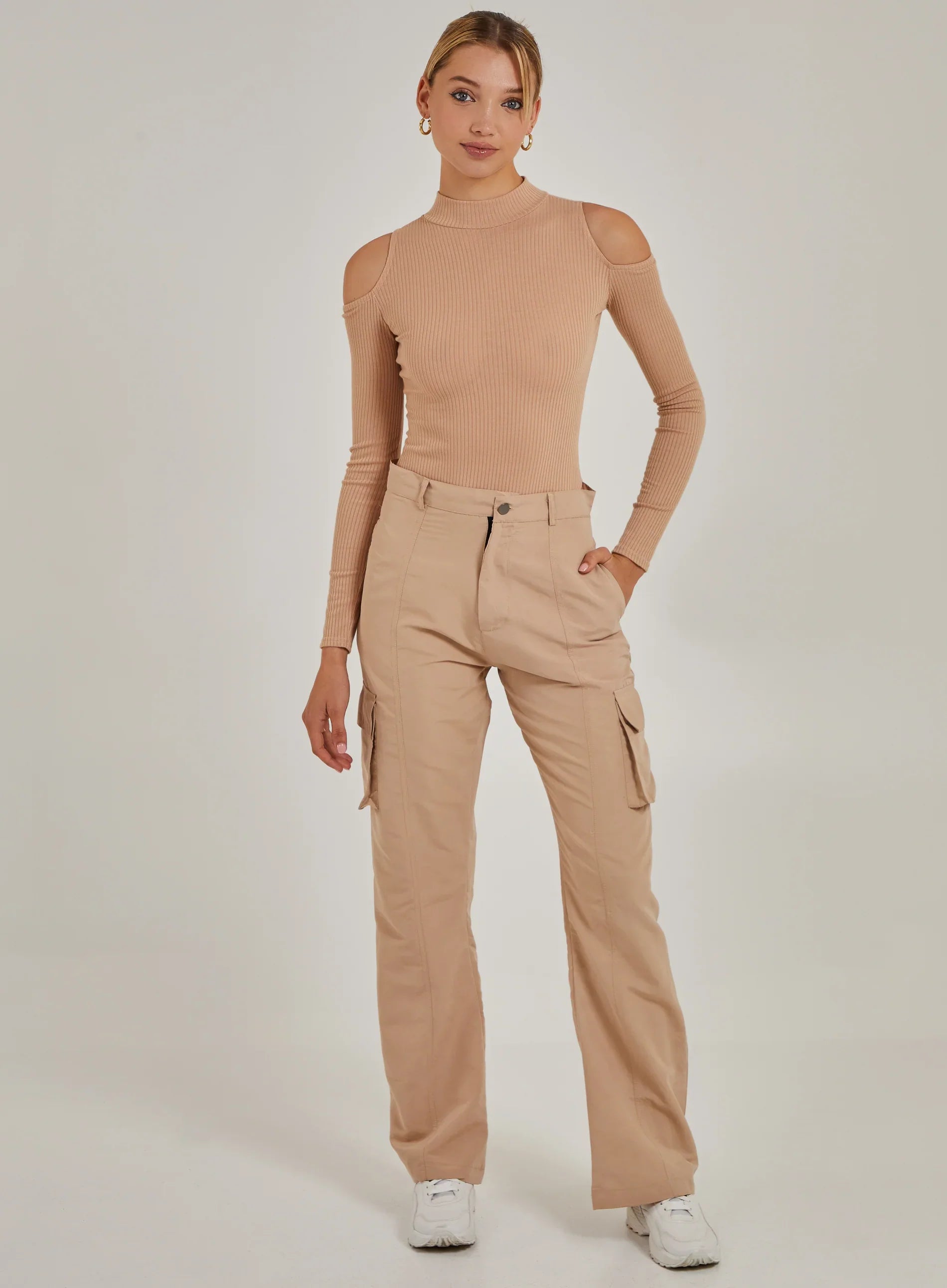 Cold Shoulder Ribbed Bodysuit