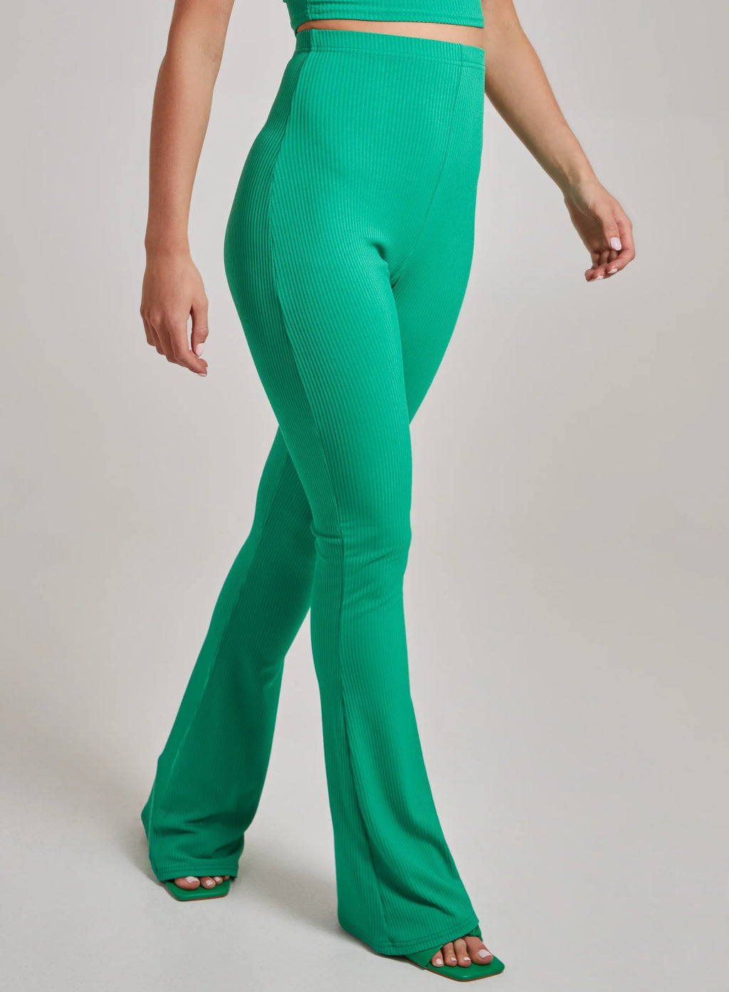 Ribbed Flare Trousers