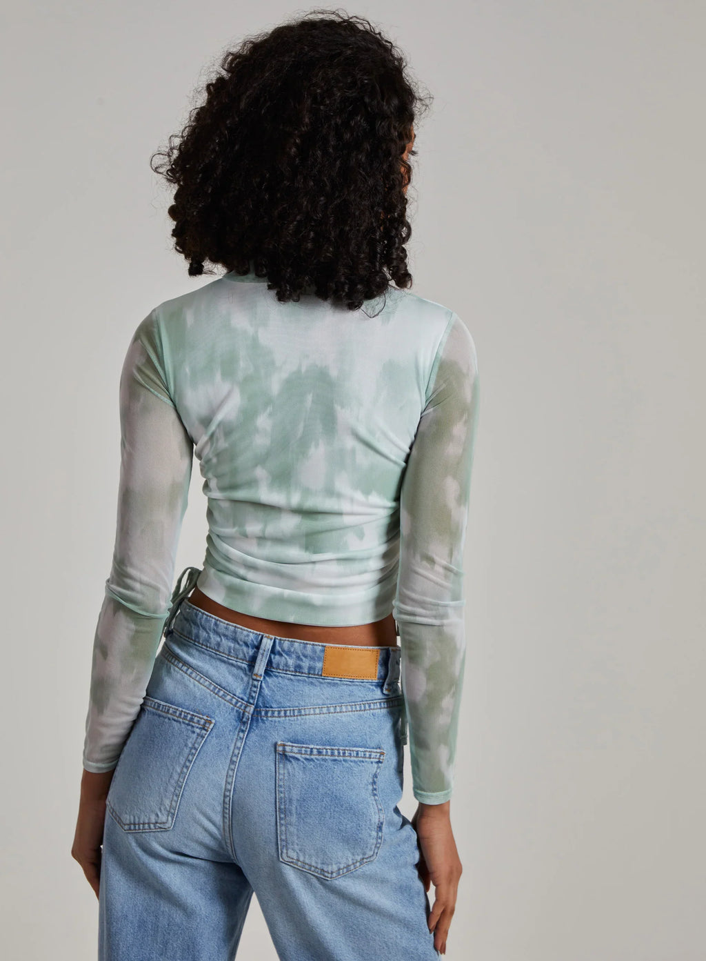 Soft Smudge Print Long Sleeve Top