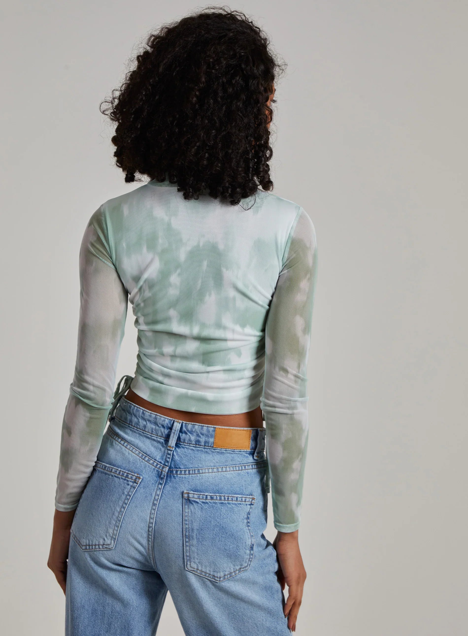 Soft Smudge Print Long Sleeve Top