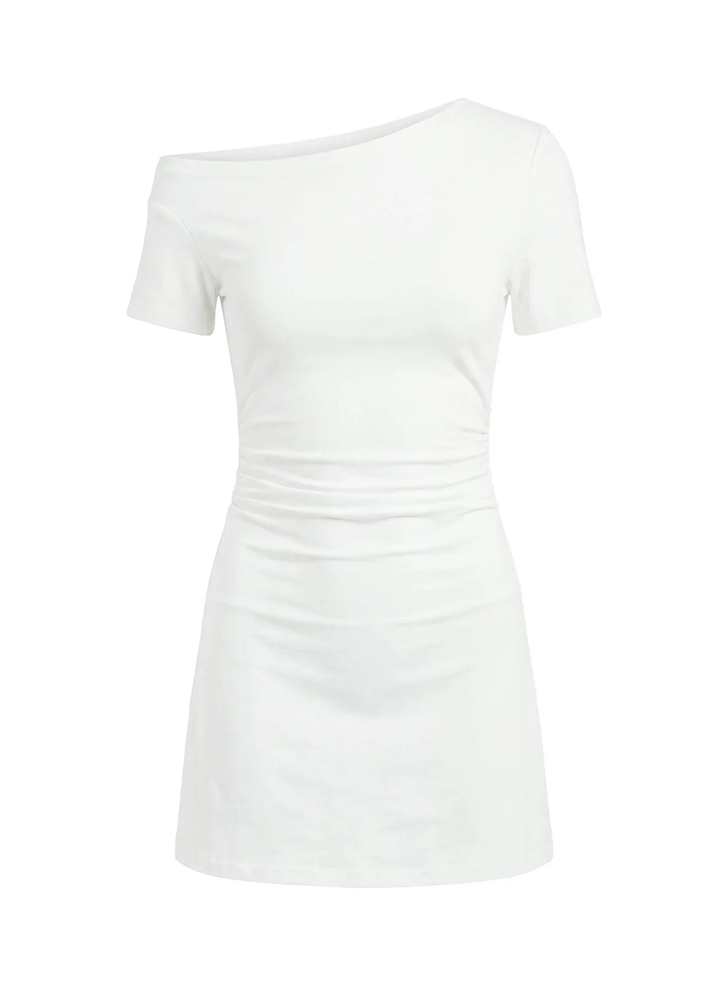 Avriana Off Shoulder T-Shirt Mini Dress White