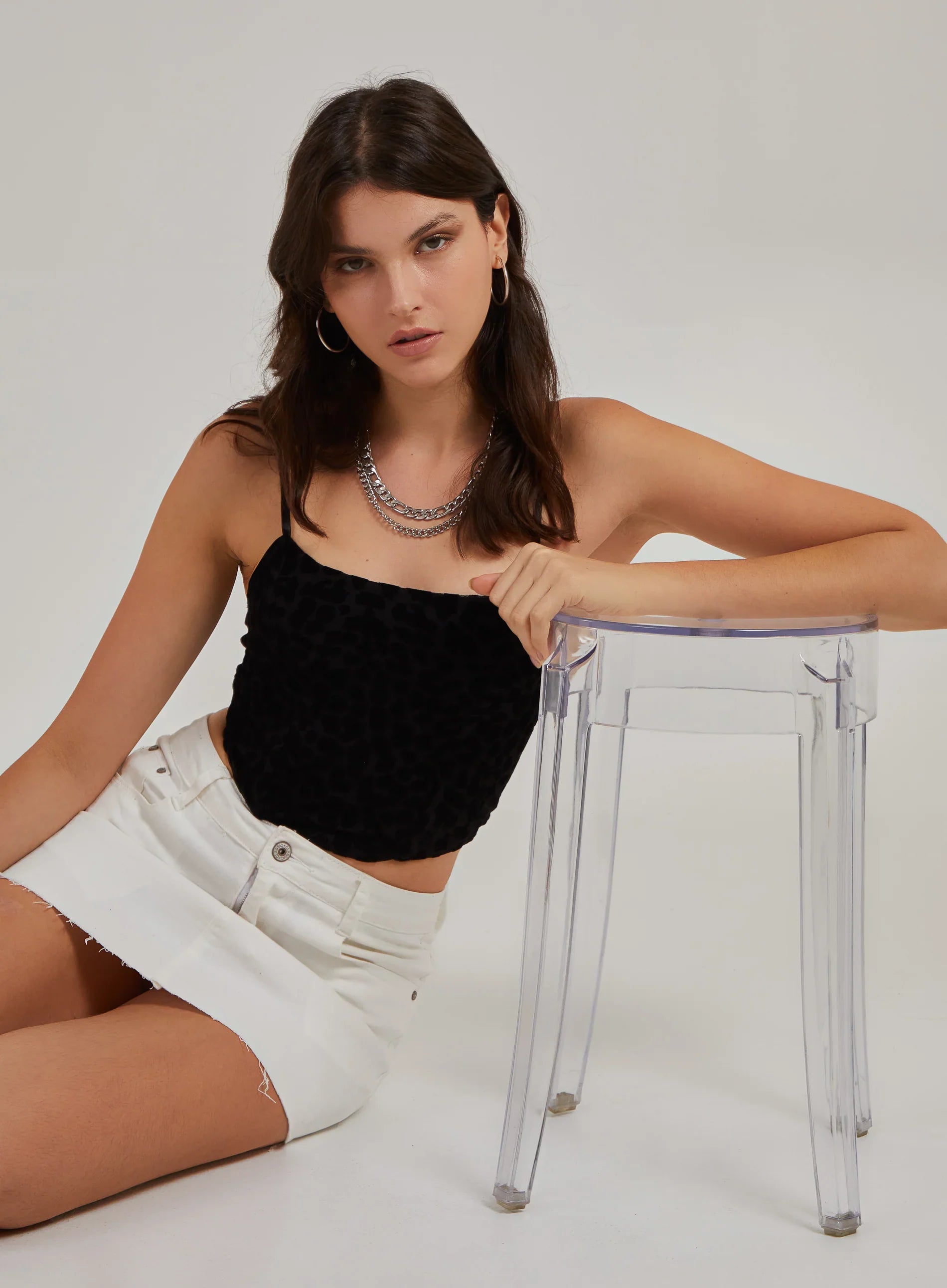 Animal Flocked Corset Top