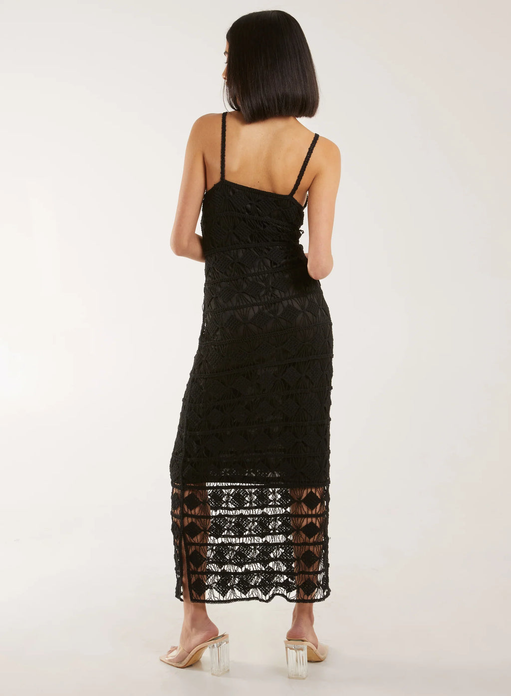 Crochet Geo Pattern Maxi Dress