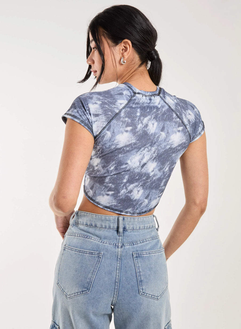 Tie Dye Graphic Ribbed T-shirt