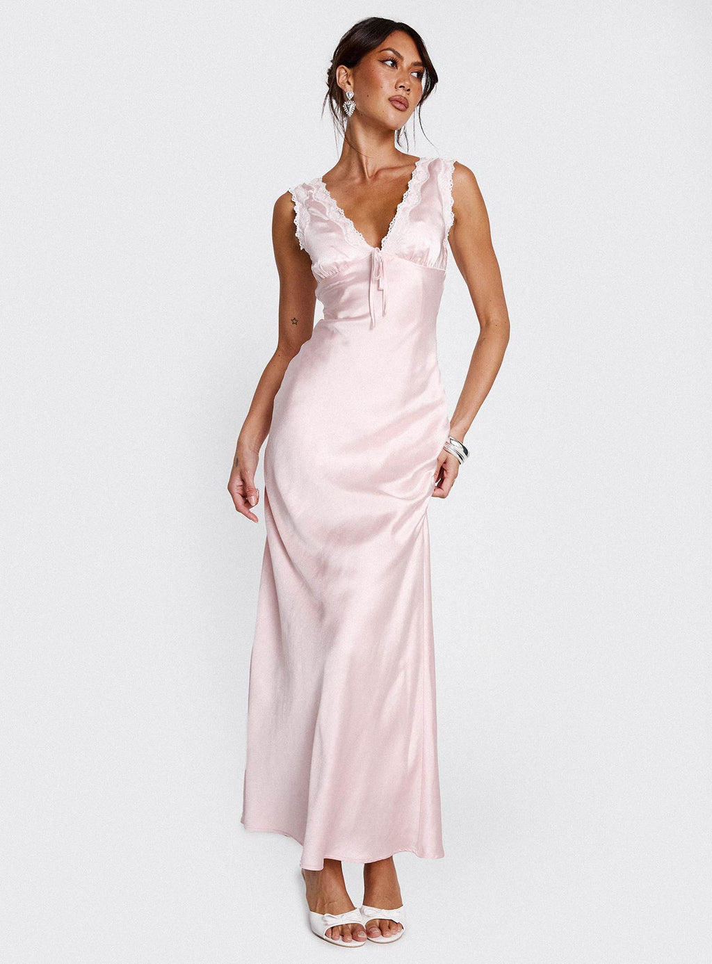 Liliya Lace Maxi Dress Pink
