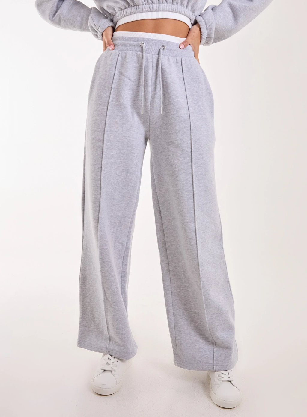 Contrast Waist Band Wide Joggers