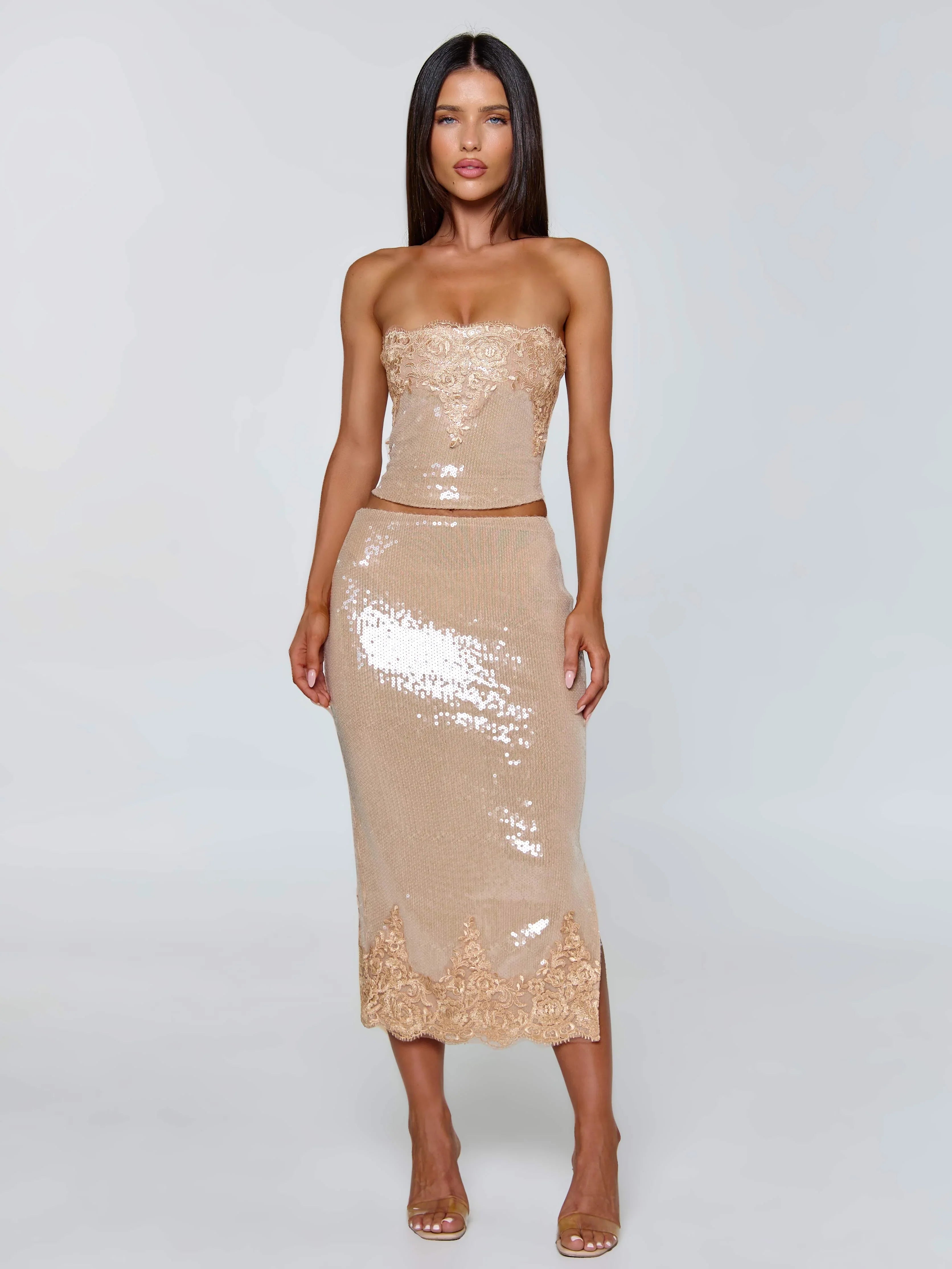 SAELA MIDI SKIRT BEIGE
