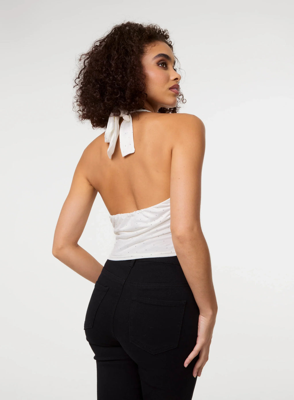 Diamante Slinky Halter Top