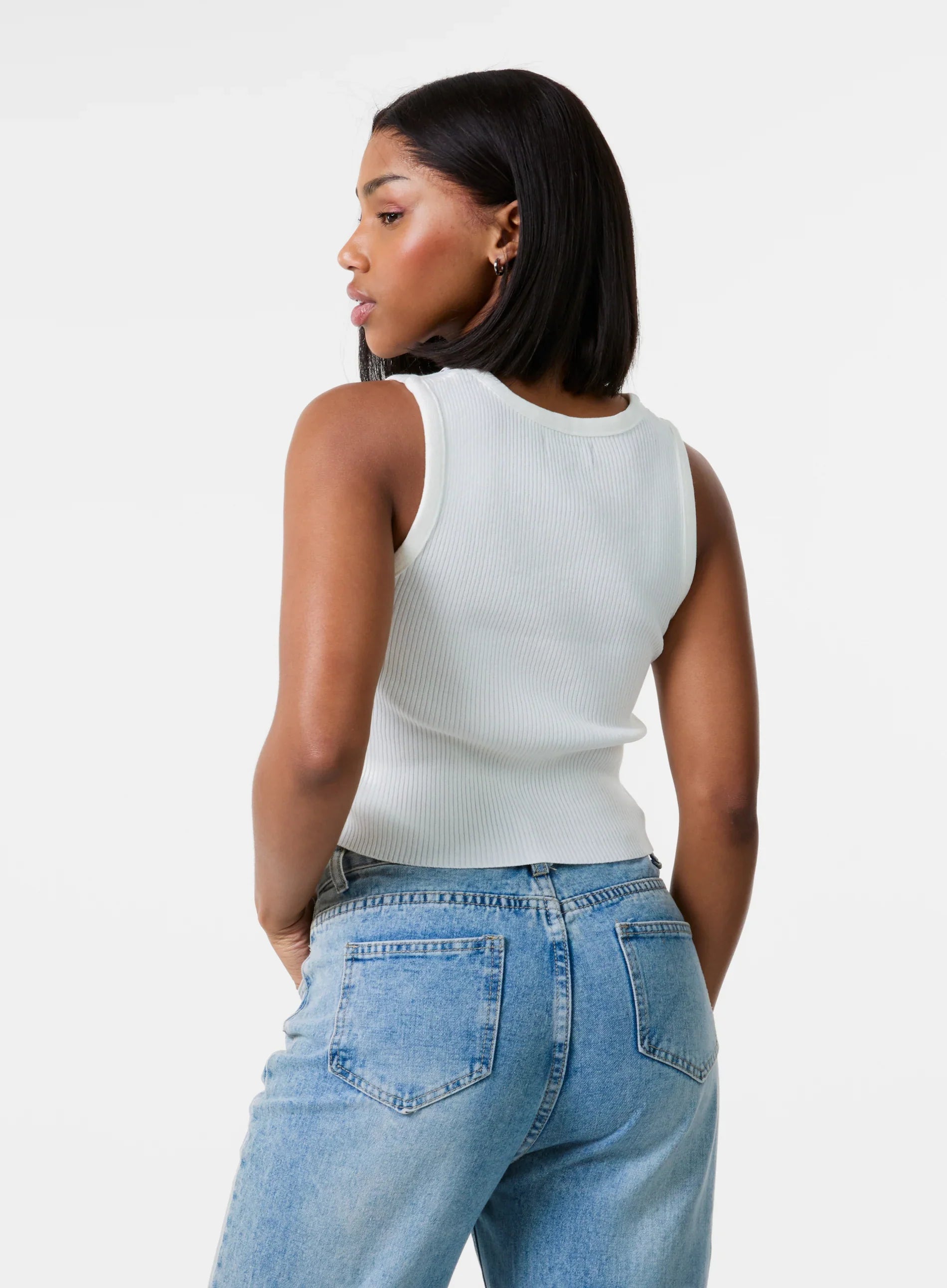 Diamante Ribbed Vest