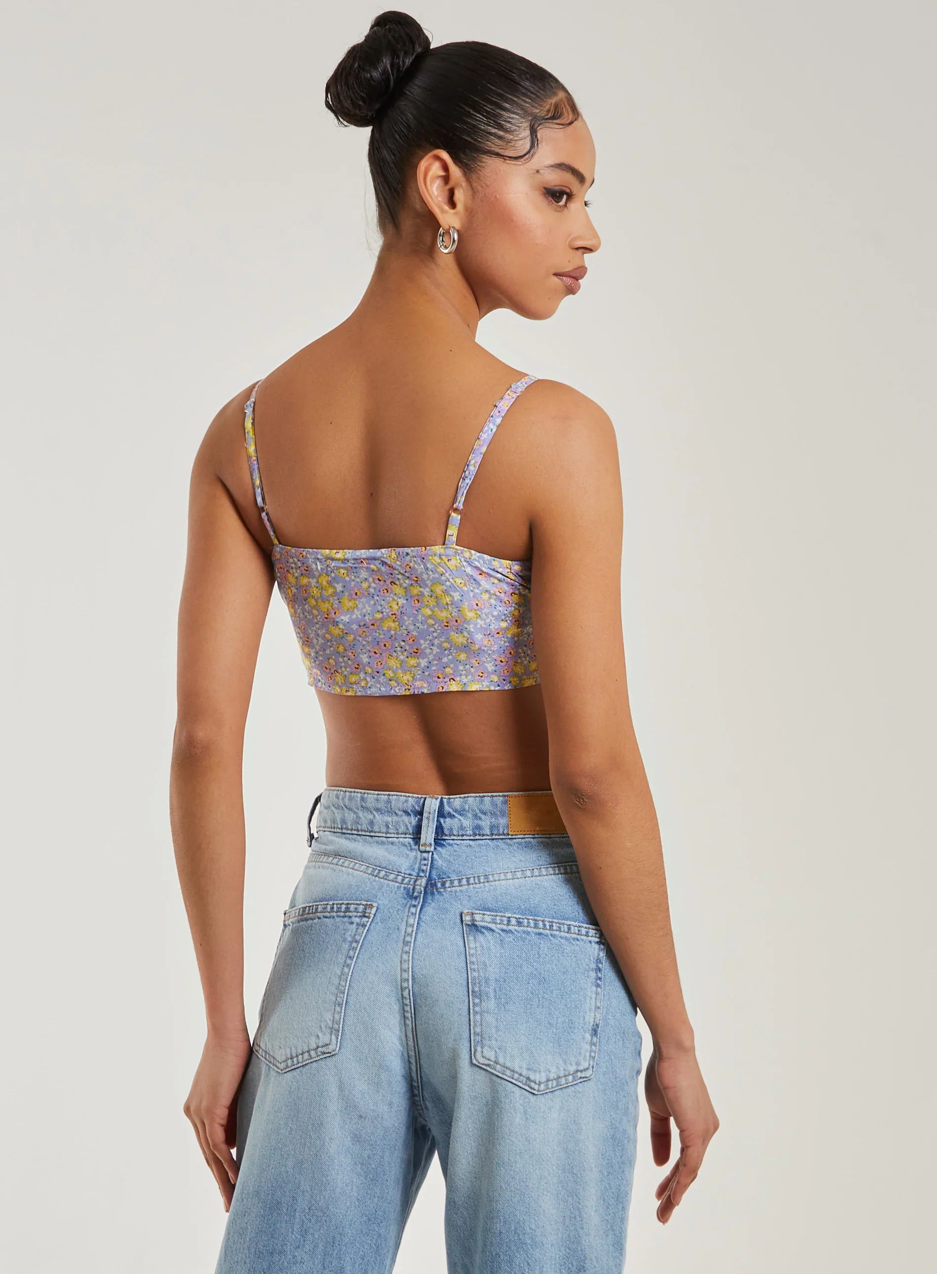 Ditsy Floral Tie Front Corset Top
