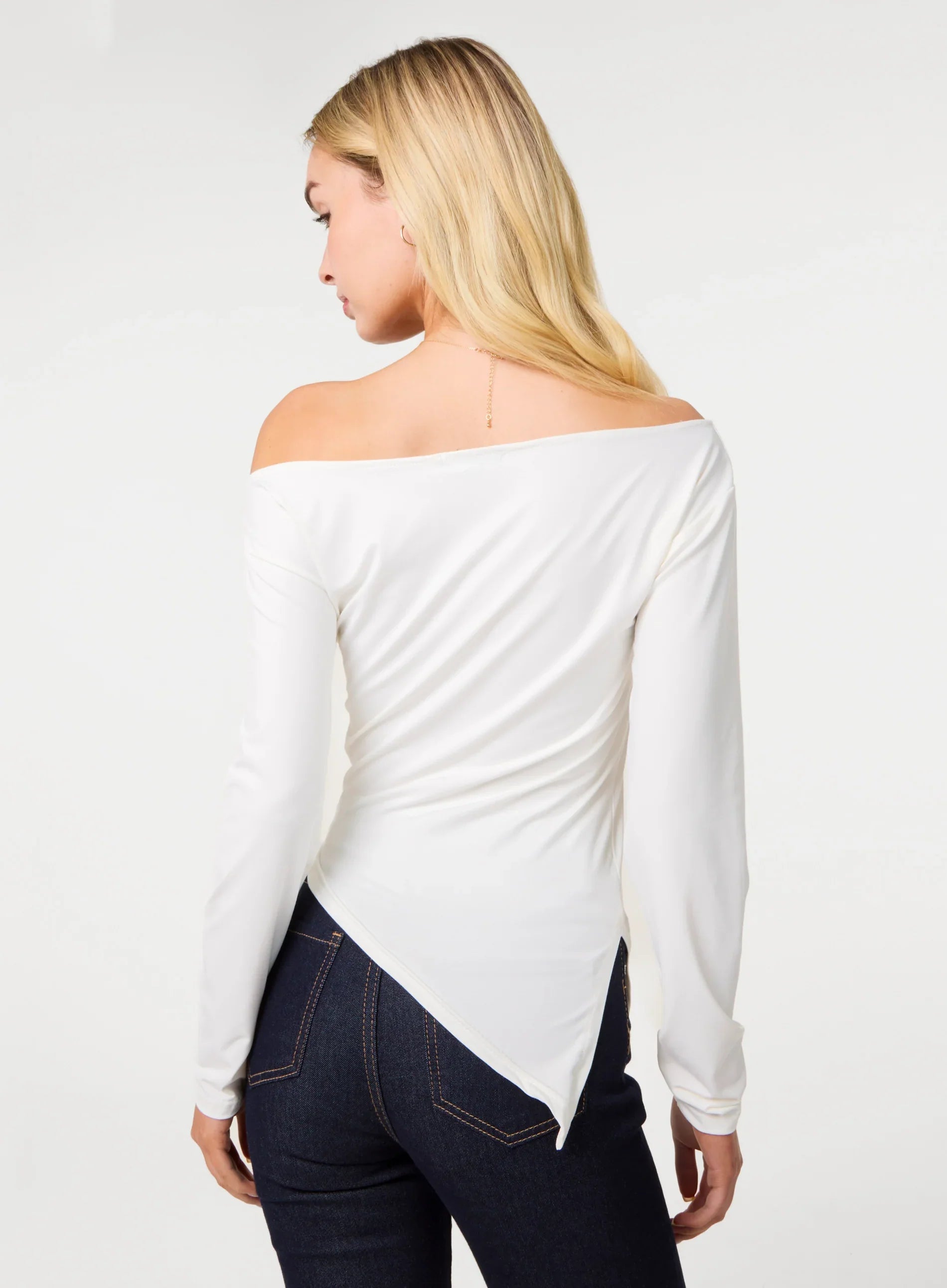 Off Shoulder Asymmetric Hem Top