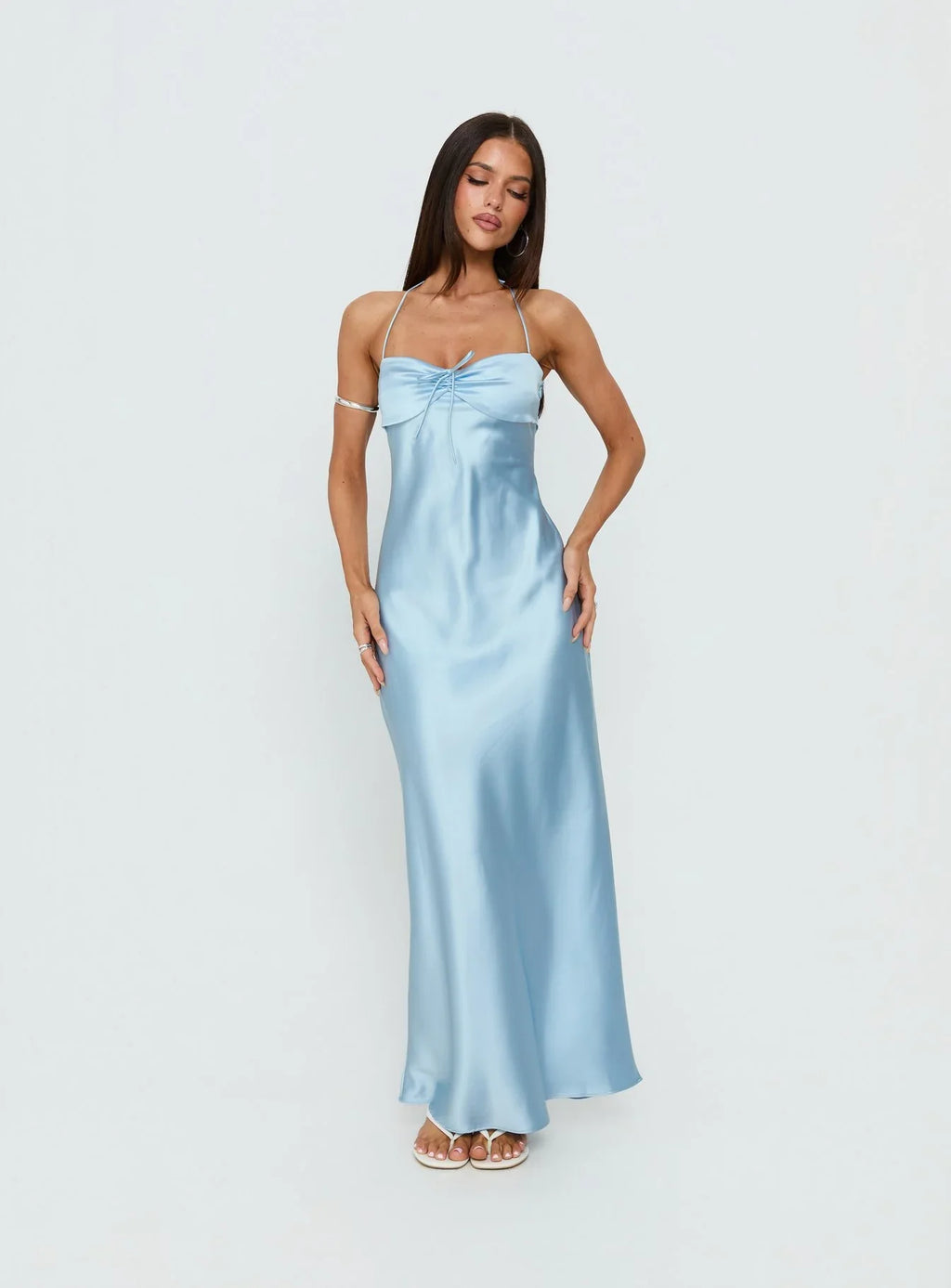 Fireproof Halter Maxi Dress Baby Blue