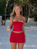 ZOFIA MINI SKIRT RED