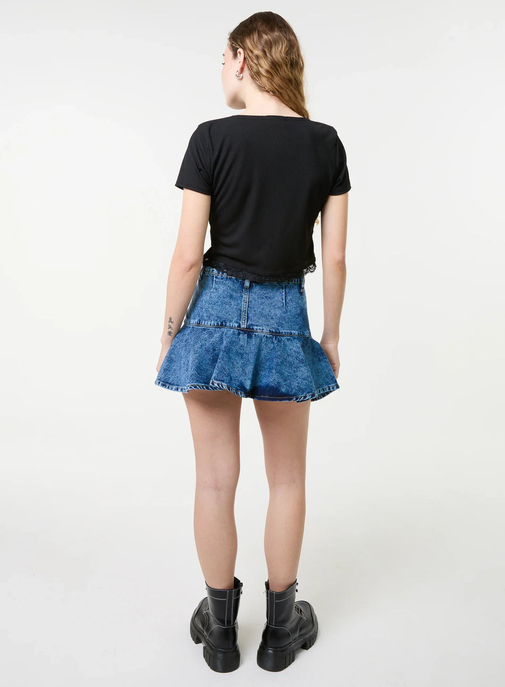 Flippy Denim Mini Skirt With Shorts