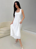 Forever Loved Panelled Midi Dress White
