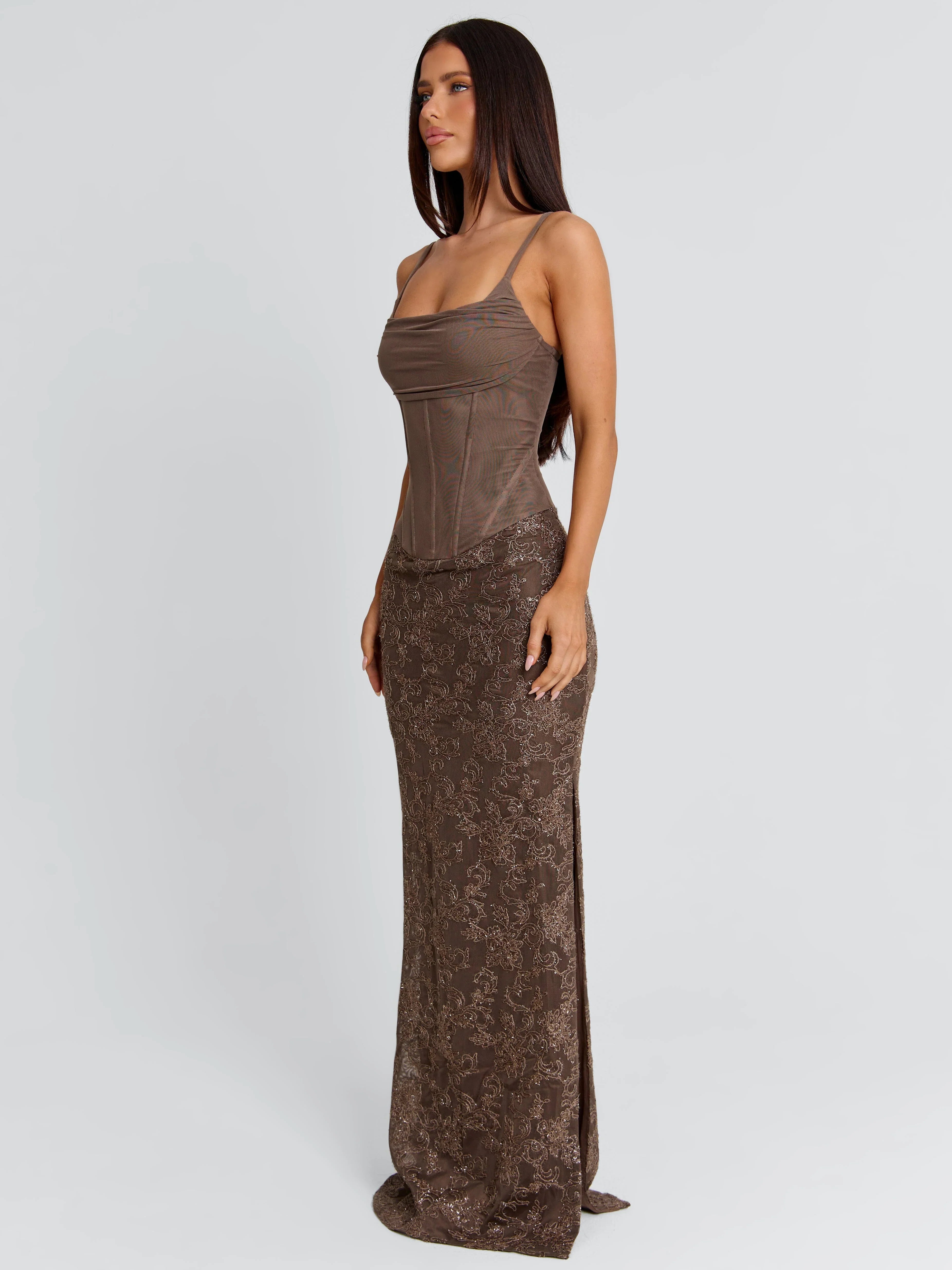 HADLAI MAXI DRESS BROWN